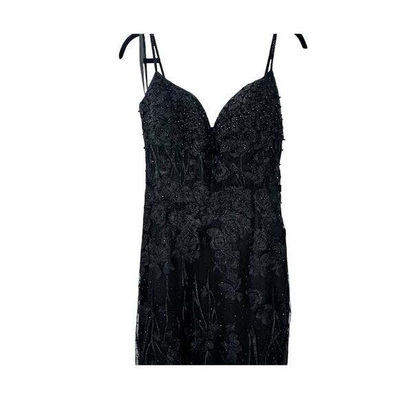 Mac Duggal Embellished Sleeveless Illusion Bodice Gown Black Size 6 NWT - Picture 6 of 13